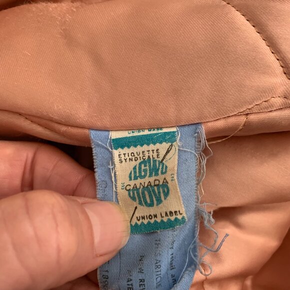 Vintage Penny Lane Pea Coat Faux Suede Fur Trim Double Breasted Overcoat - Picture 12 of 16